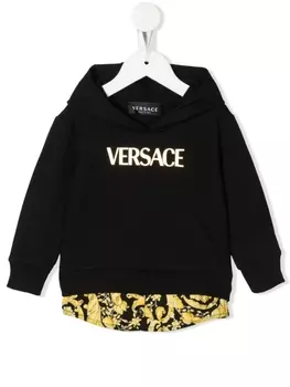 Versace Kids худи с логотипом, черный