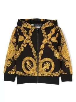 Versace Kids худи с принтом Barocco, черный