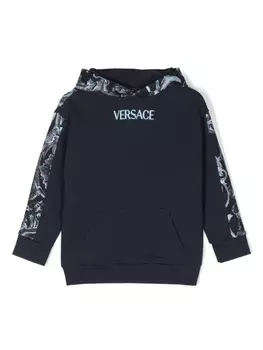 Versace Kids худи с принтом Barocco, синий