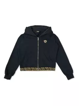 Versace Kids худи с вышивкой Medusa, черный