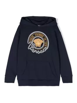 Versace Kids худи с вышивкой Medusa, синий