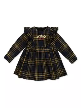 Versace Kids клетчатое платье, синий