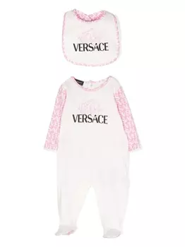 Versace Kids комплект для новорожденного с логотипом, белый