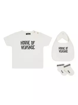 Versace Kids комплект футболок с логотипом, белый