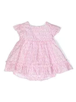 Versace Kids комплект из платья и блумеров с логотипом, розовый