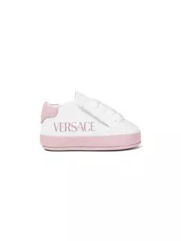 Versace Kids кроссовки с логотипом, белый