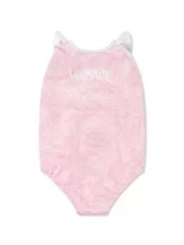 Versace Kids купальник Barocco с логотипом, розовый
