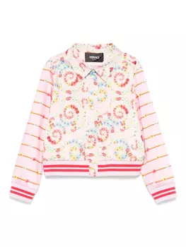 Versace Kids куртка Barocco Flowers, розовый