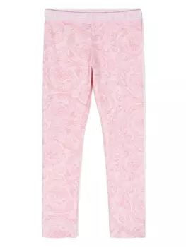 Versace Kids легинсы с принтом Barocco, розовый