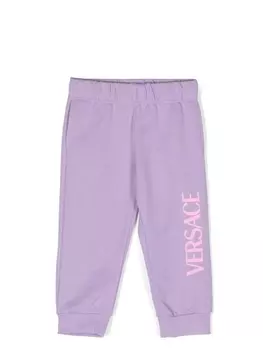 Versace Kids logo-print track pants, фиолетовый