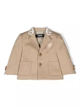 Versace Kids пиджак с вышивкой Medusa, нейтральный цвет