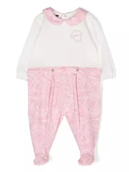 Versace Kids пижама с принтом Barocco, белый