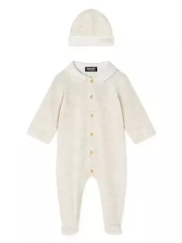 Versace Kids пижама с принтом Barocco, нейтральный цвет