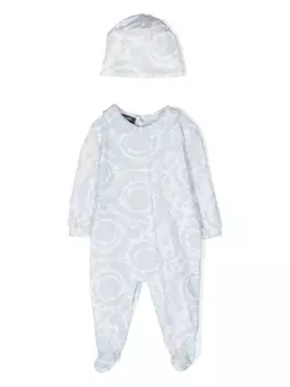 Versace Kids пижама с принтом Barocco, синий