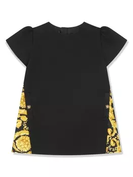 Versace Kids платье с короткими рукавами и принтом, черный