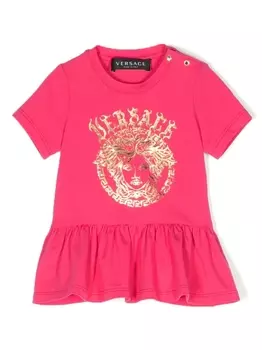 Versace Kids платье с принтом Medusa, розовый