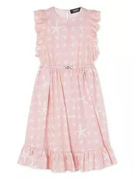 Versace Kids платье с принтом Stella Marina, розовый