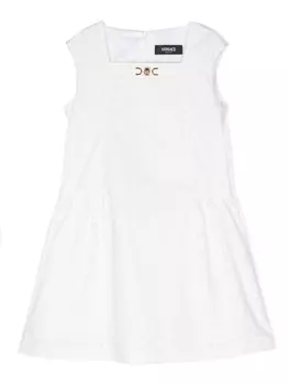 Versace Kids платье с вырезами и принтом Barocco, белый