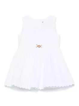 Versace Kids платье с вышивкой «Голова Медузы», белый