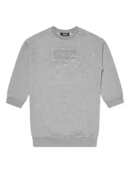Versace Kids платье украшенное кристаллами, серый