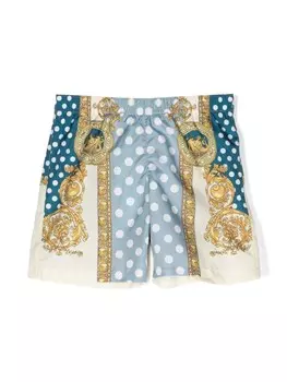 Versace Kids плавки-шорты Seashell Baroque, синий