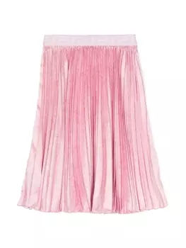 Versace Kids плиссированная юбка с принтом Barocco, розовый