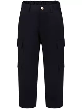 Versace Kids прямые хлопковые брюки-карго, синий