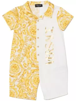 Versace Kids ромпер с принтом Barocco, белый