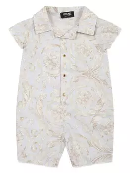 Versace Kids ромпер с принтом, синий