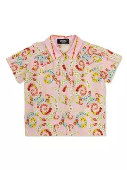 Versace Kids рубашка с короткими рукавами, розовый