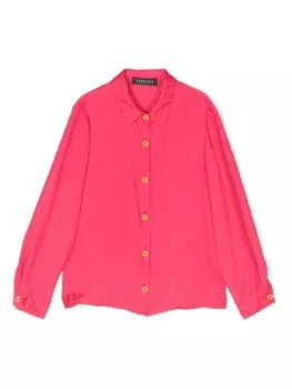 Versace Kids рубашка с логотипом, розовый