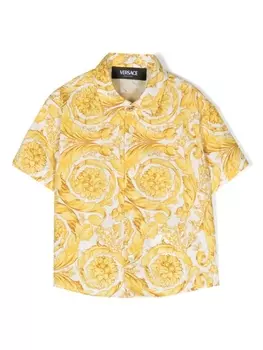 Versace Kids рубашка с принтом Barocco, белый