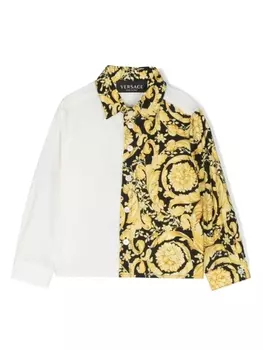 Versace Kids рубашка с принтом Barocco, белый