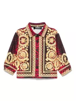 Versace Kids рубашка с принтом Barocco, красный