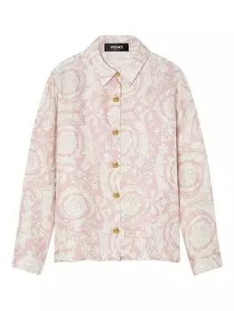 Versace Kids рубашка с принтом Barocco, розовый