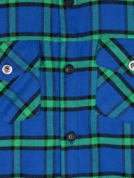 Versace Kids рубашка в клетку тартан, синий