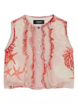 Versace Kids шелковая рубашка с мотивом «Голова Медузы», розовый