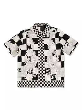 Versace Kids шелковая рубашка с принтом Medusa, белый