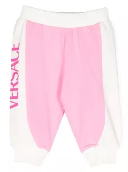 Versace Kids спортивные брюки с логотипом, розовый