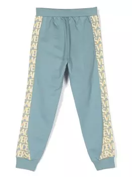 Versace Kids спортивные брюки Versace Allover, синий
