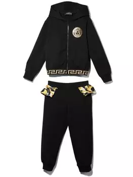 Versace Kids спортивный костюм Medusa с капюшоном, черный