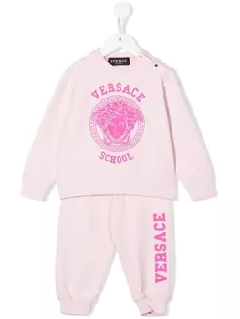 Versace Kids спортивный костюм с логотипом Medusa, розовый