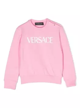 Versace Kids толстовка из джерси с декором Medusa, розовый
