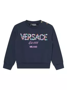 Versace Kids толстовка «Падающий цветок», синий
