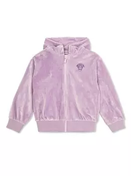 Versace Kids толстовка с капюшоном на молнии с логотипом, фиолетовый