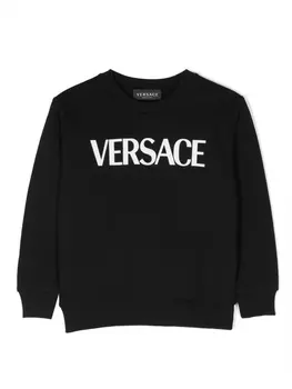 Versace Kids толстовка с логотипом, черный