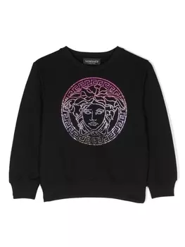 Versace Kids толстовка с принтом Medusa-Head, черный
