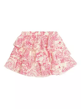 Versace Kids Underwater Barocco мини-юбка с оборками, розовый