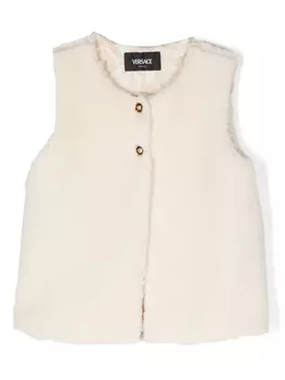 Versace Kids жилет из искусственной овчины с декором Medusa, белый