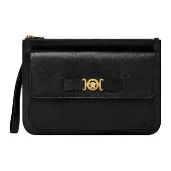 VERSACE Клатч MEDUSA BIGGIE Series из козьей кожи, черный, мужской